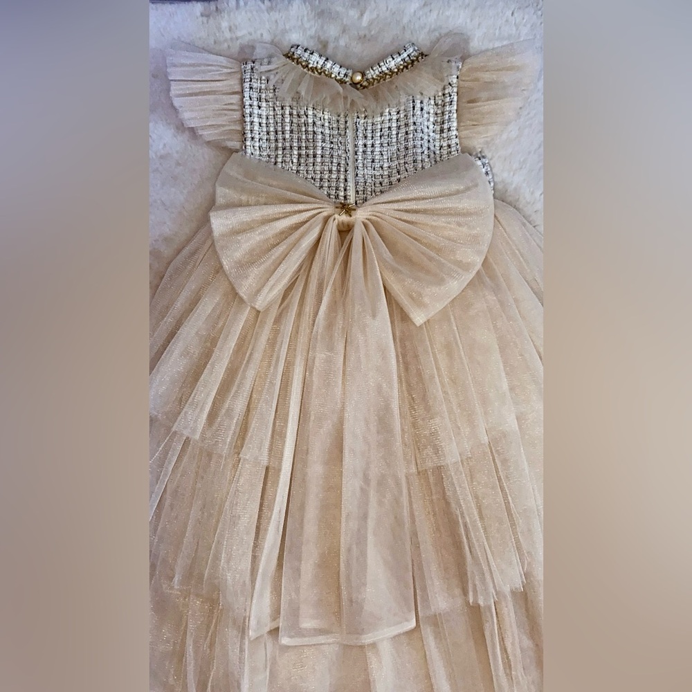 Petite Maison Kids brand  
Elegant Cream Tulle Dress good condition - Picture 3 of 6